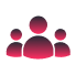 Ícone com a silhueta de 3 pessoas